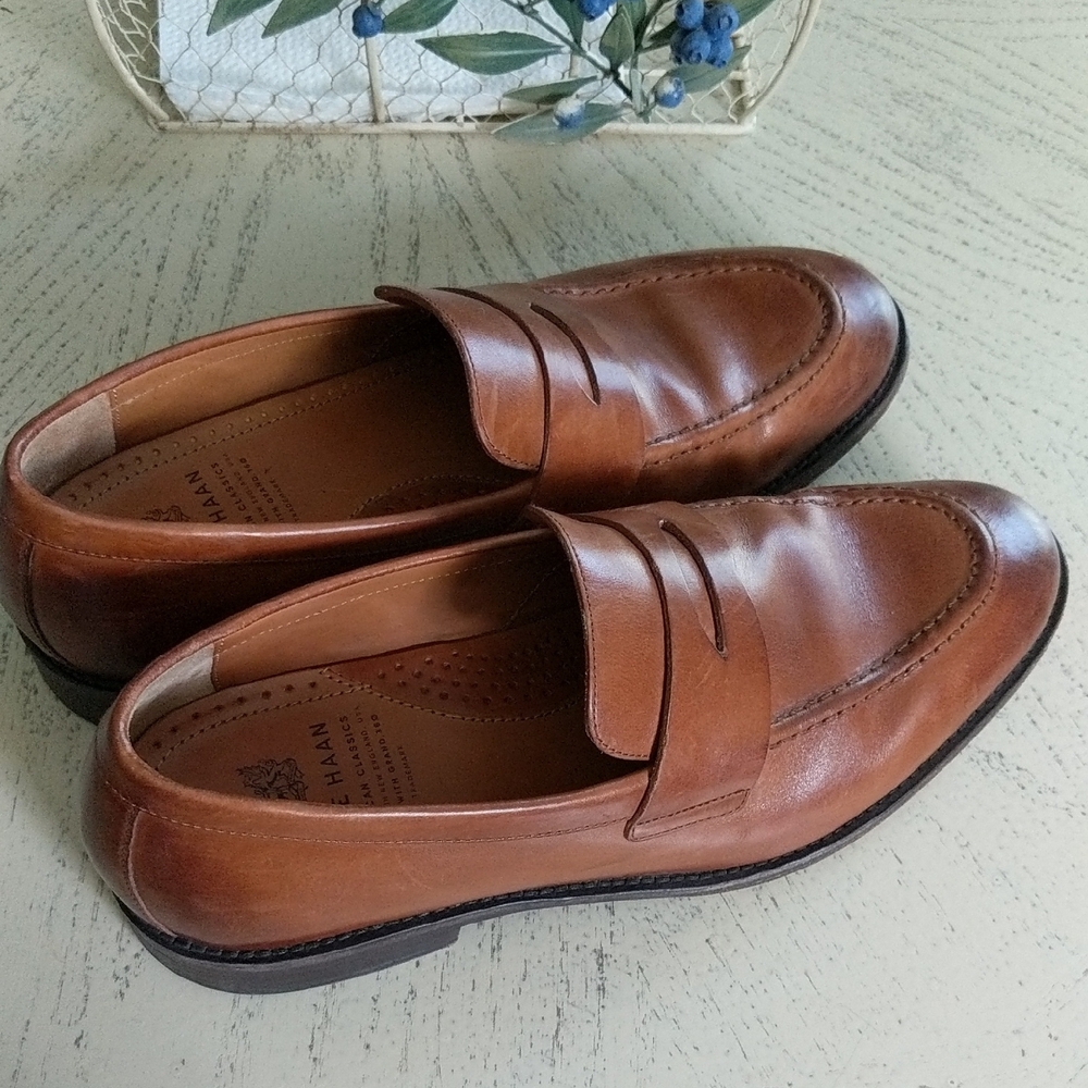 Cole Haan Brown Leather Slip-On Loafers